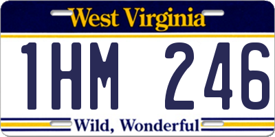 WV license plate 1HM246