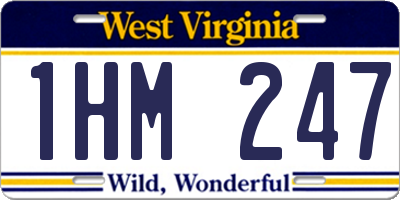 WV license plate 1HM247
