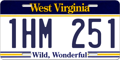 WV license plate 1HM251
