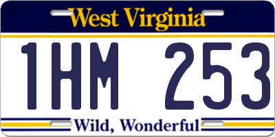 WV license plate 1HM253