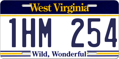 WV license plate 1HM254