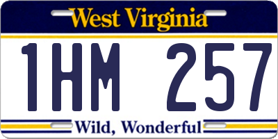 WV license plate 1HM257