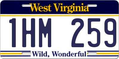 WV license plate 1HM259