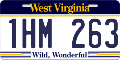 WV license plate 1HM263