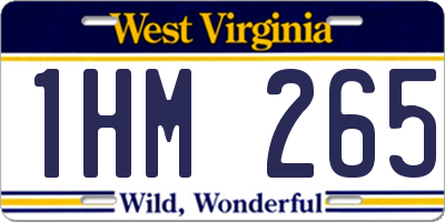 WV license plate 1HM265