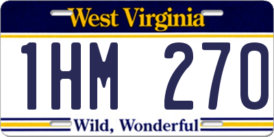 WV license plate 1HM270
