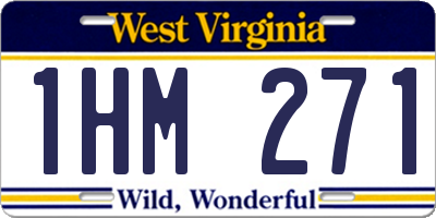 WV license plate 1HM271