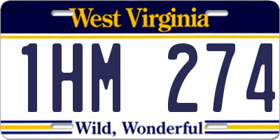 WV license plate 1HM274