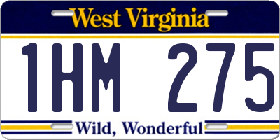 WV license plate 1HM275