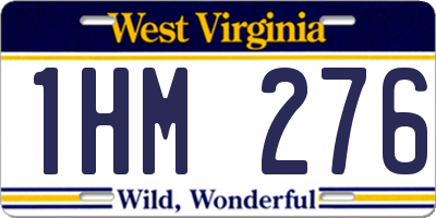 WV license plate 1HM276