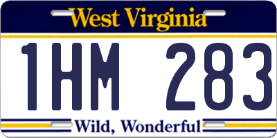 WV license plate 1HM283