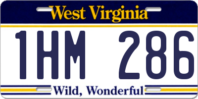 WV license plate 1HM286