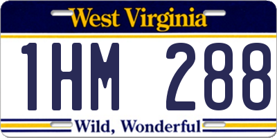 WV license plate 1HM288