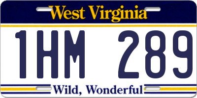 WV license plate 1HM289