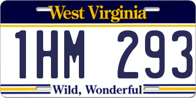 WV license plate 1HM293