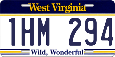 WV license plate 1HM294
