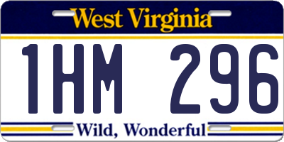WV license plate 1HM296