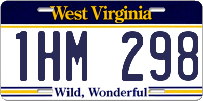 WV license plate 1HM298