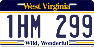 WV license plate 1HM299