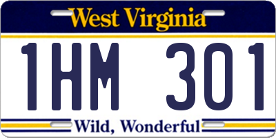 WV license plate 1HM301