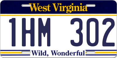 WV license plate 1HM302
