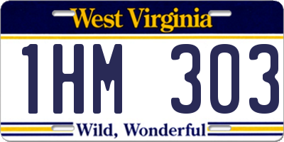 WV license plate 1HM303