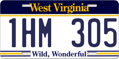 WV license plate 1HM305
