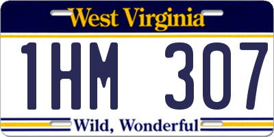 WV license plate 1HM307