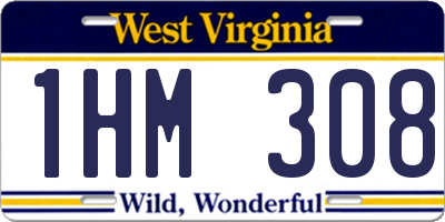 WV license plate 1HM308