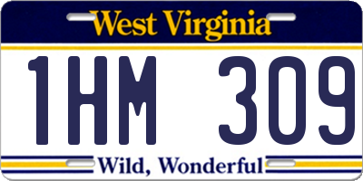 WV license plate 1HM309