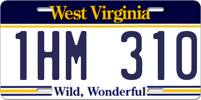WV license plate 1HM310