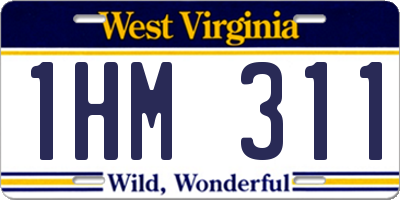 WV license plate 1HM311