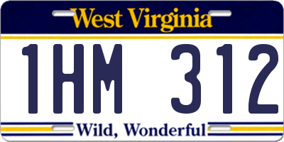 WV license plate 1HM312