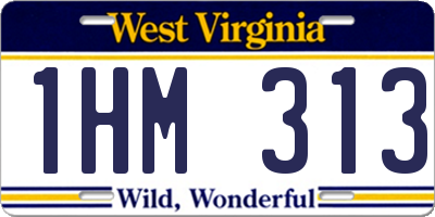 WV license plate 1HM313
