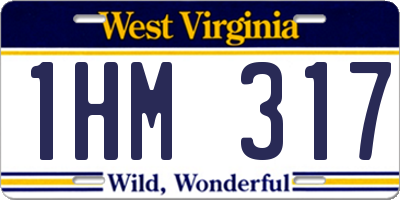 WV license plate 1HM317