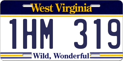 WV license plate 1HM319