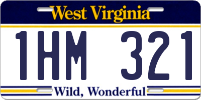 WV license plate 1HM321