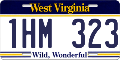 WV license plate 1HM323