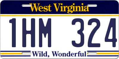 WV license plate 1HM324