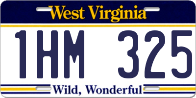 WV license plate 1HM325