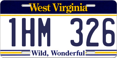 WV license plate 1HM326