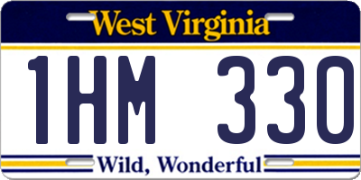 WV license plate 1HM330