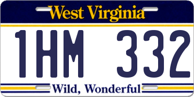 WV license plate 1HM332