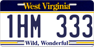 WV license plate 1HM333
