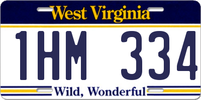 WV license plate 1HM334