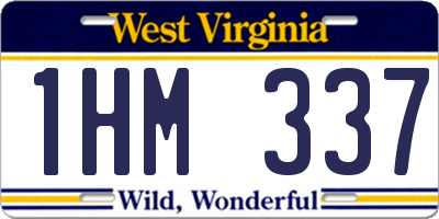 WV license plate 1HM337