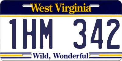 WV license plate 1HM342