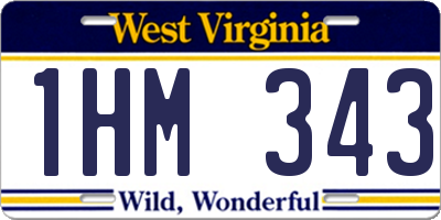 WV license plate 1HM343