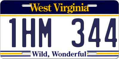 WV license plate 1HM344