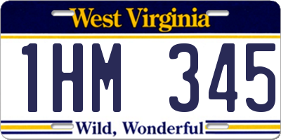 WV license plate 1HM345